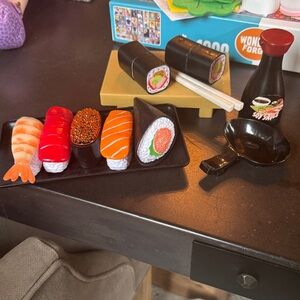 Toy Sushi Set with Soy Sauce Bottle